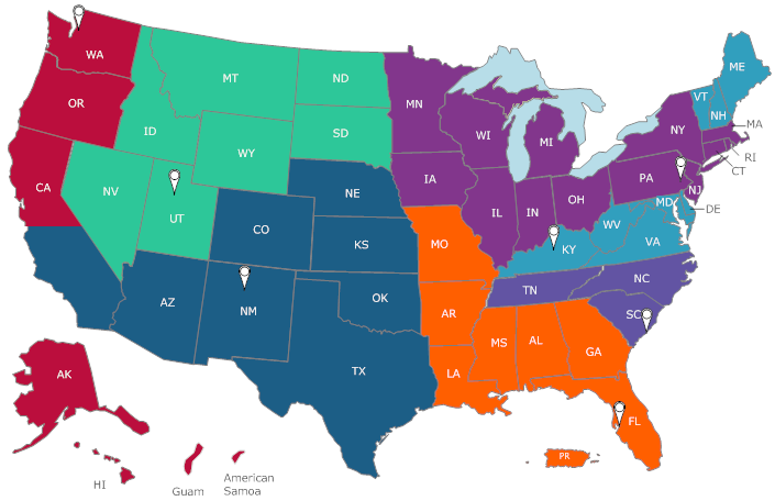 U.S. Map of GMaP Regions